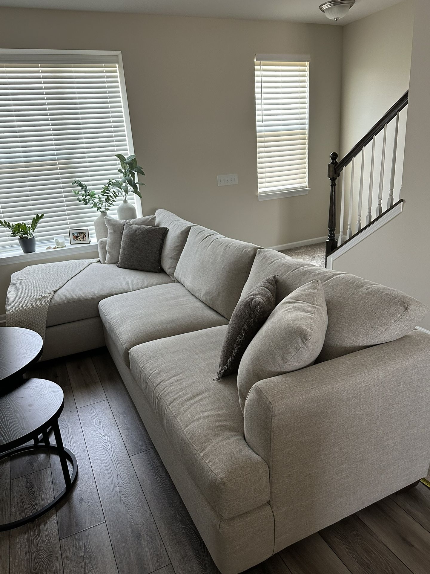 Large 2-piece sectional Birch lane sofa (Casoria) - excellent condition