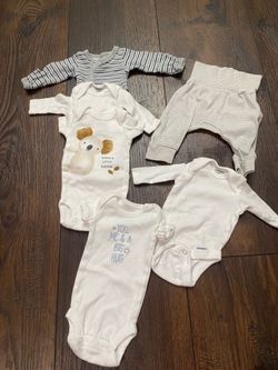 Lot of 6 Boys Preemie shirts and pants by Carters #4