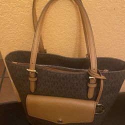 Authentic Michael Kors Jet Set Brown MK Monogram Tote