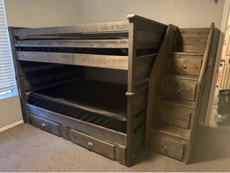 Full Over Full Solid Wood Bunk Bed + Dresser - $650 OBO