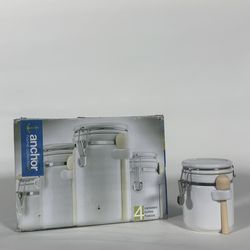 Anchor Home 4pc White Ceramic Cannister Set