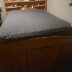 Full Captain Bed Frame With Understorage, 4 Drawers, And Shelving
