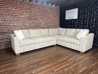 Delivery Available beige L shape sectional couch retails 1000