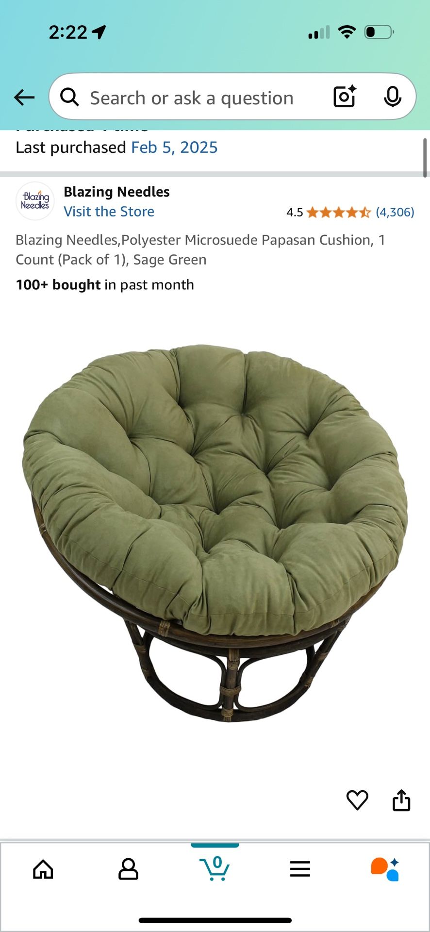 New Papasan Chair Cushion