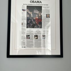 Framed NY Times Obama Election Article 