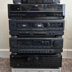 Fisher RS-636 Surround Receiver Fisher CR-W9005 Cassette Desk JVC RX-212 Receiver, Sharp, Magnavox