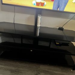 Black Glass Tv Stand
