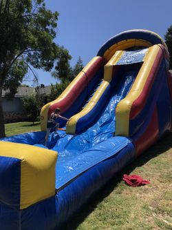 18 Ft Safe Landing Padded Floor Waterslide 