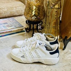 EUC! Adidas EVH 791004 White/Black 3 Stripe Leather Low Top Sneakers Men’s 9