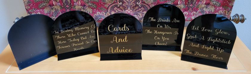 5 Acrylic Wedding Signs