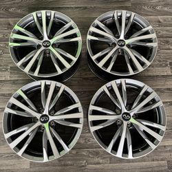 4x OEM Infiniti Q50 17” Split 5-Spoke Alloy Wheels + Caps – Scottsdale Pickup
