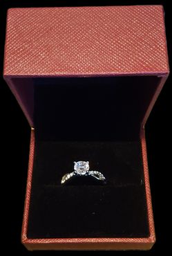 RS 6.5mm , 1.0 carat Forever One colorless moissanite Ring