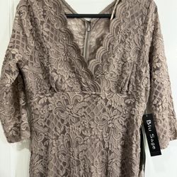 NWT Blu Sage Formal Dress Taupe Size 8 