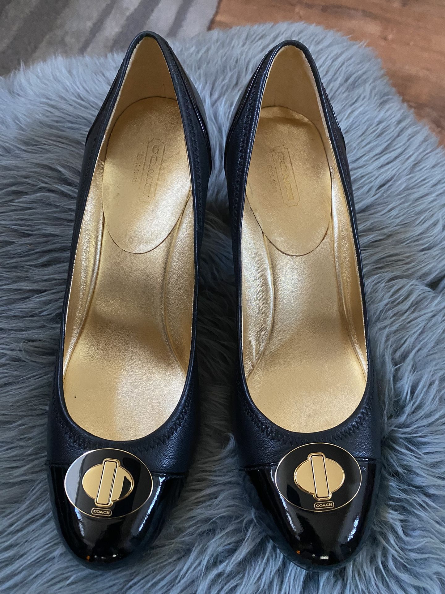 Coach Black Shoes Size 9.5 B 3” Heels