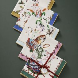 New Phannapast Anthropologie 12 Days of Christmas Napkins SET 12