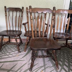 4 solid wood dning room chairs
