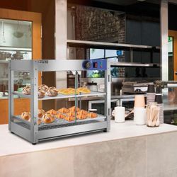 NEW - ROVSUN 2-Tier 24" 800W 110V Hot Food Warmer Display Case Countertop