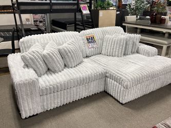 NEW!! Corduroy Faux FurPower Sliding Sectional CouchUsb And Fast Charger 