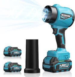 Leaf Blower with 2 X 4.0Ah Battery and Charger, 20V Cordless Blower for Lawn Care, & House Cleaning, 980,000 RPM Jet Blower, Extended Nozzle & Earbuds