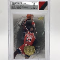 Michael Jordan Legacy Collection GOLD 1987 Shooting Shirt Jersey Fusion BGS 9 MINT