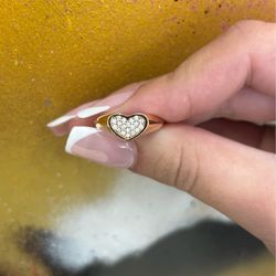 14K HEART DIAMOND RING