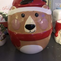 Magenta Rae Dunn Christmas Cookie Jar