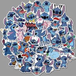 50 Pieces Not Repetitive Stitch Waterproof Stickers Pack 