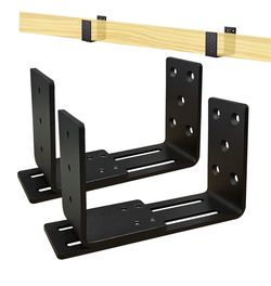 Adjustable Door Barricade Brackets, Heavy Duty Steel Security