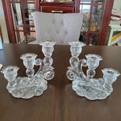 Rose Point Crystal  Candleholder 