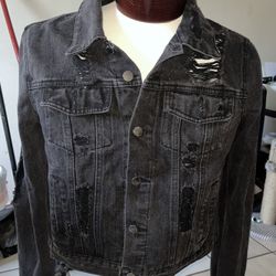 XL Womens Black Denim Jacket