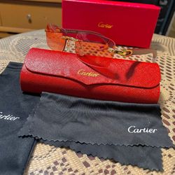 C Brown Wood Red Sunglasses 