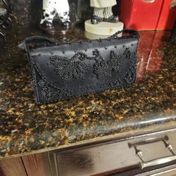 1960 Beaded Black Bag