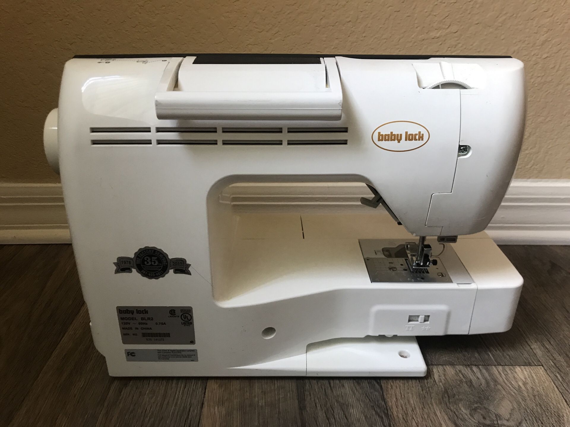 Baby Lock Ellure plus sewing machine Model BLR2) for