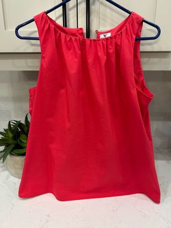 Fushia Sleeveless Gathered Neck Blouse