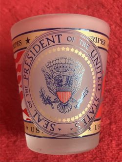 SEAL OF THE PRESIDENT OF THE UNITED STATES STARS AND STRIPES SHOT GLASS - Retired