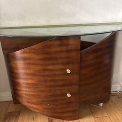 Wood & Glass Console Table