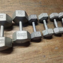 Cast Iron Hex Dumbbells Gym Weights One Dollar Per Pound 