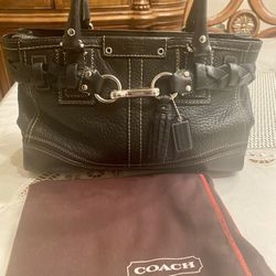 Authentic leather black Coach Handbag 