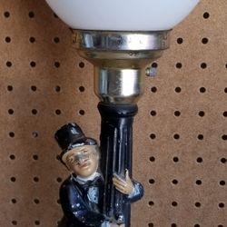 Vintage 1920-30's Charlie Chaplin Drunk Bum Leaning on Lamp Post Light