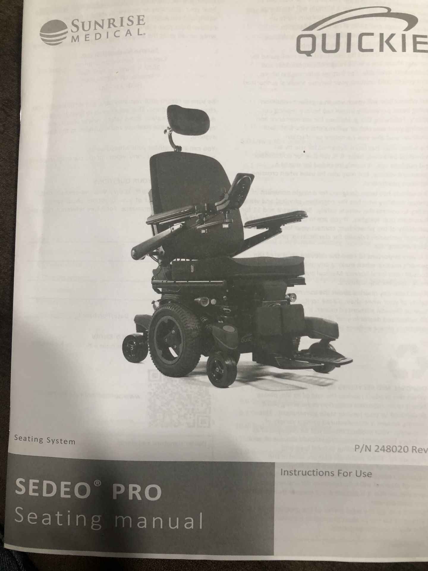 Wheelchair motorized quickie seven