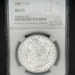 1881 S $1 MS 63 MORGAN DOLLAR NGC