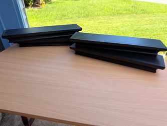 (4) Black Floating Shelves