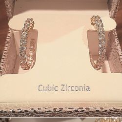 Rachel Ashwell Ladies Cubic Zirconia Gold Earrings 