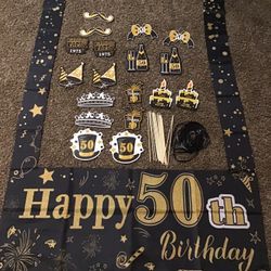 Happy 50th Birthday Photo Banner And Props