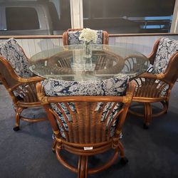 Rettan Glass Top Table And Chairs