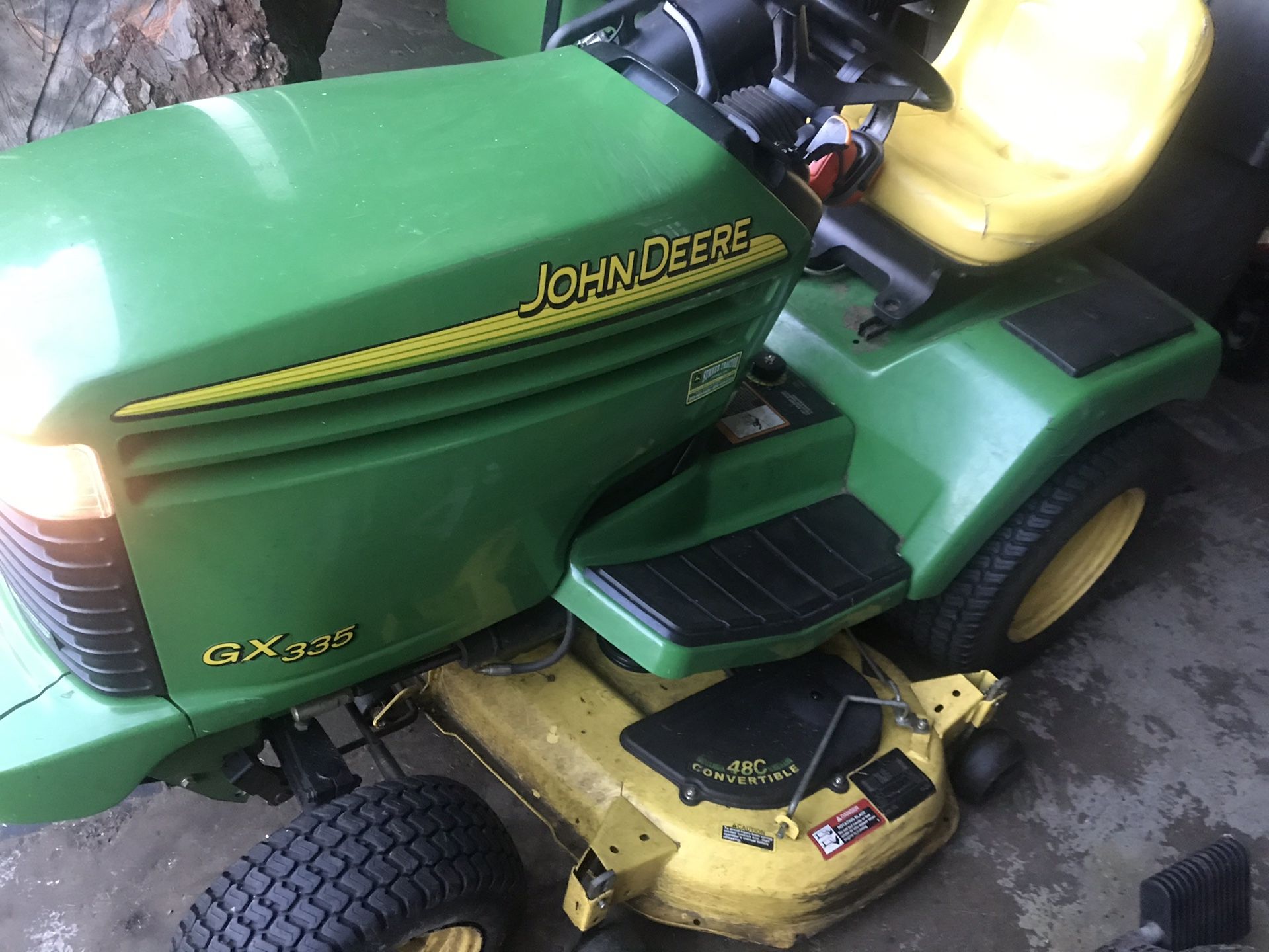 John Deere GX335 series professional lawns tractor rider mower with 48c