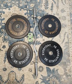Curl Bar And Weights