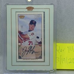 Joe Mauer On Card Rookie Autograph