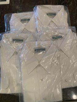 Aviation, Pilot shirts. Large selection of, NEW in package Mens white shirts, epaulets, pockets