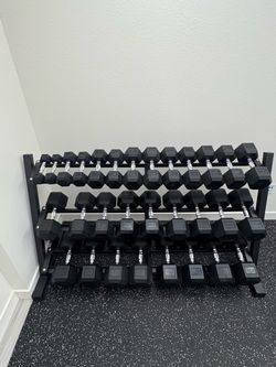 NEW 5-75 LBS Dumbbell Set w/ Rack Included 1200 LBS Total Dumbbells Set, Home Gym Equipment Weights